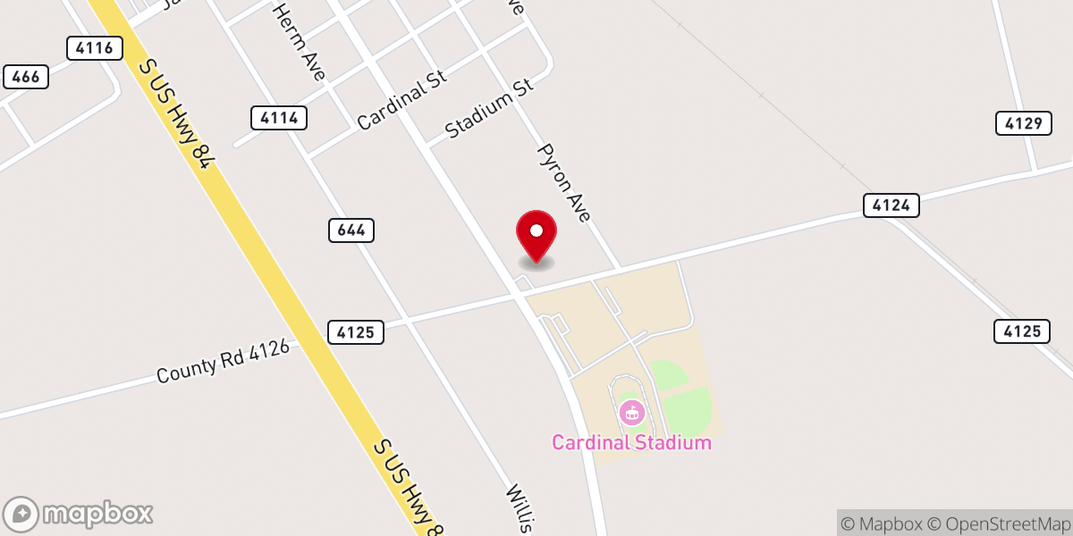Map showing location of St. John's Catholic Church.