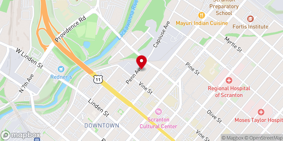 Map showing location of St. Francis Commons