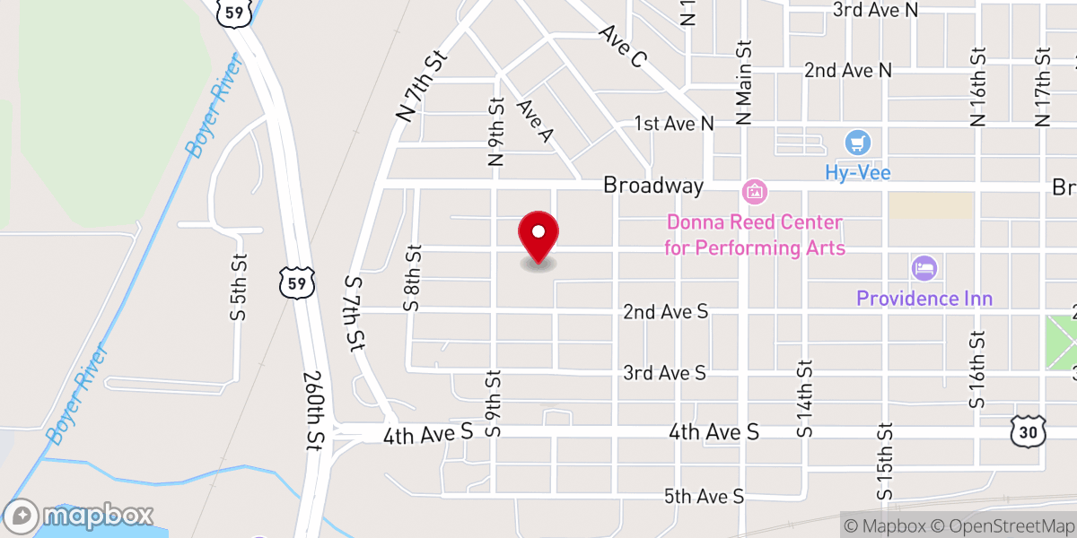 Map showing location of St Rose of Lima Catholic Church