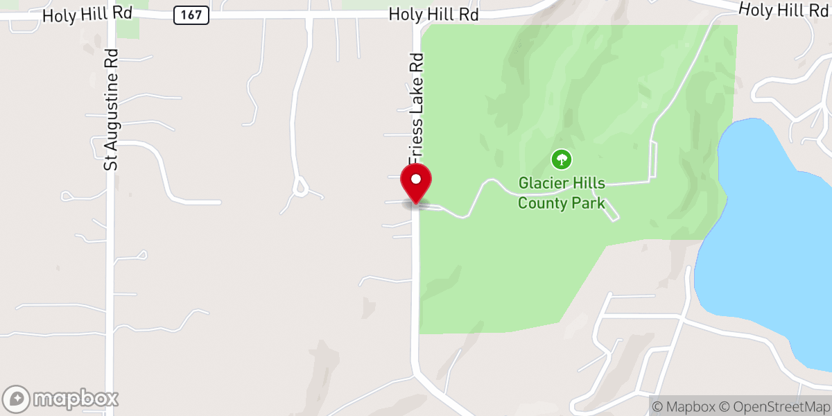 Map showing location of Glacier Hills County Park
