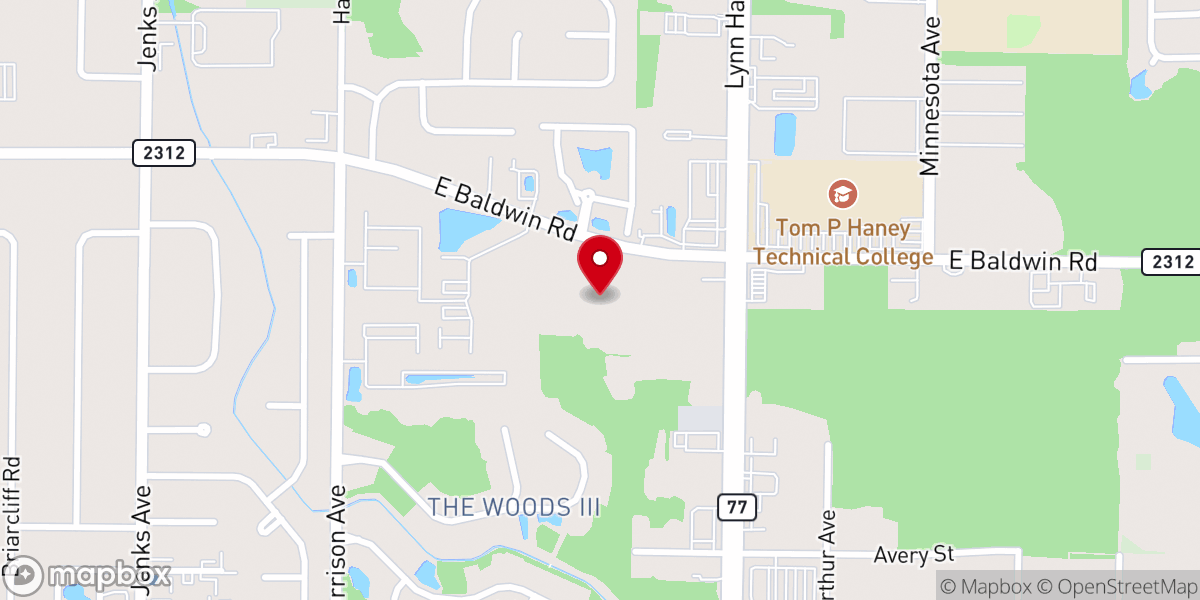 Map showing location of Central Baptist Church