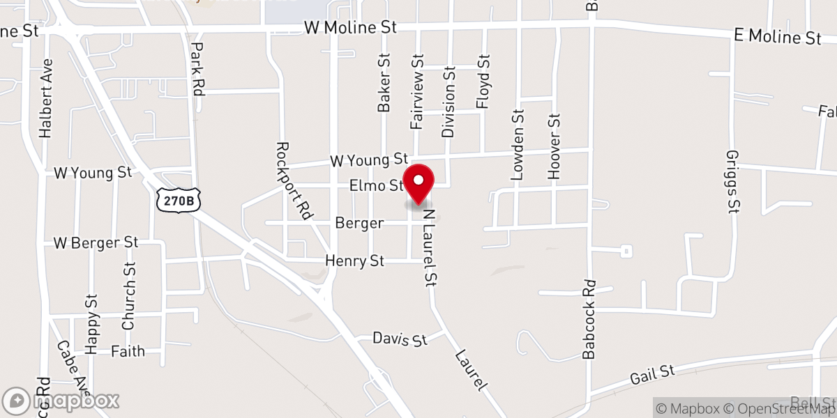 Map showing location of North Malvern Assembly of God
