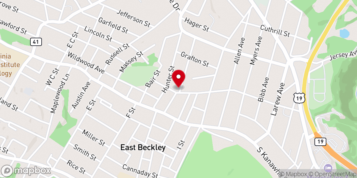 Map showing location of Hopewell Baptist Church