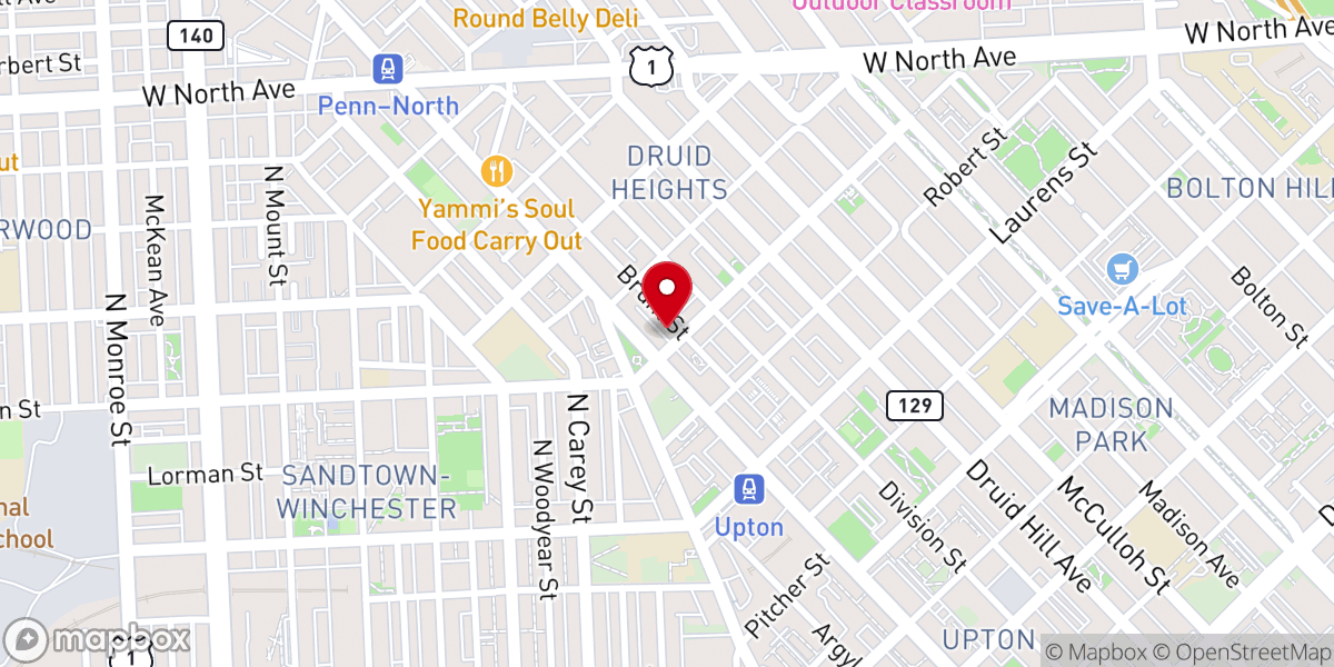 Map showing location of Holy Temple Pentecostal Church