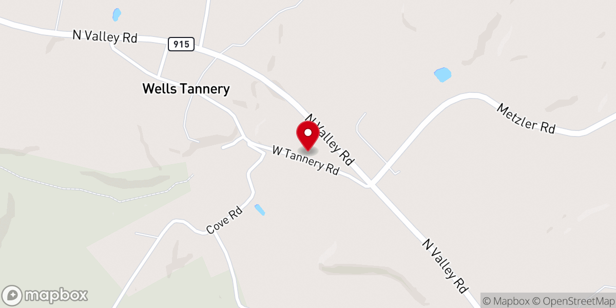 Map showing location of Wells Valley Presbyterian Church
