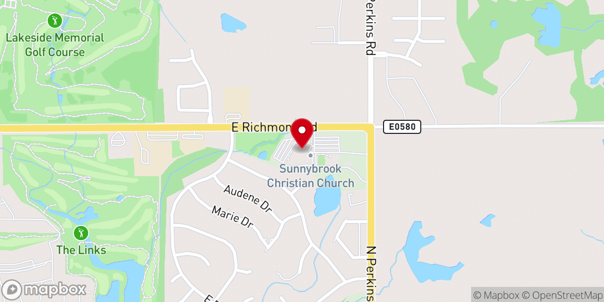 Map showing location of Sunnybrook Christian Church