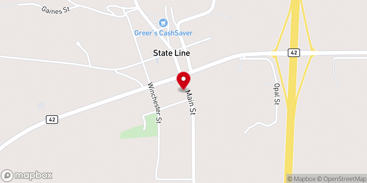 Map showing location of State Line United Methodist Church