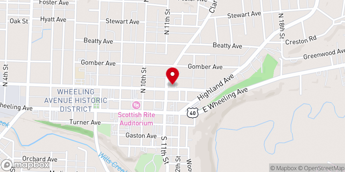 Map showing location of Christ Lutheran Church