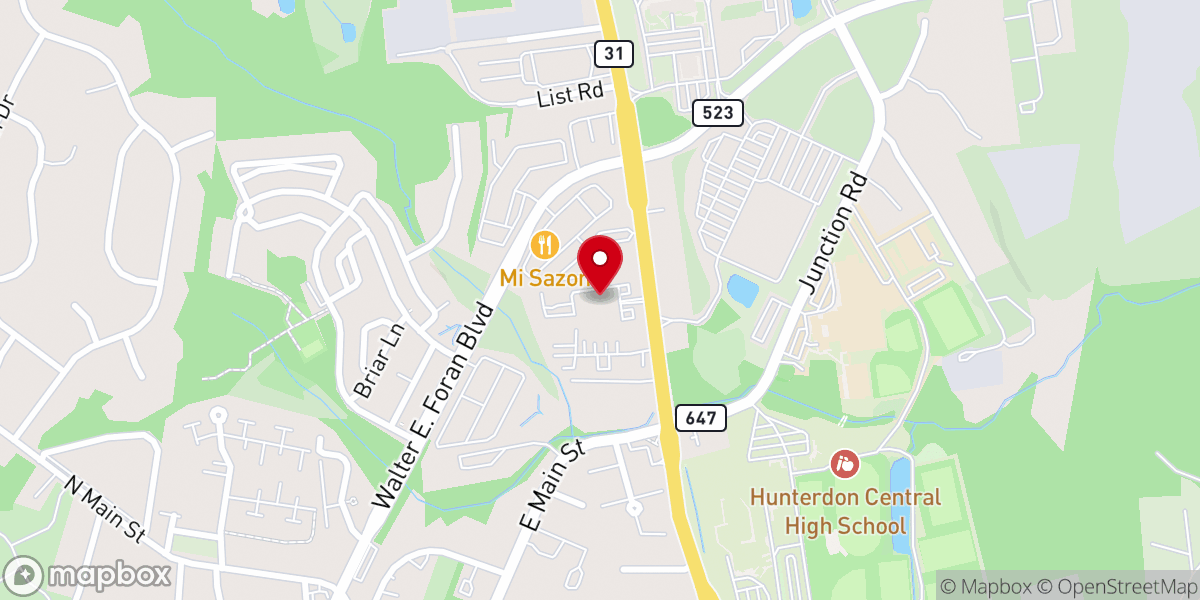 Map showing location of Hunterdon Family Physicians