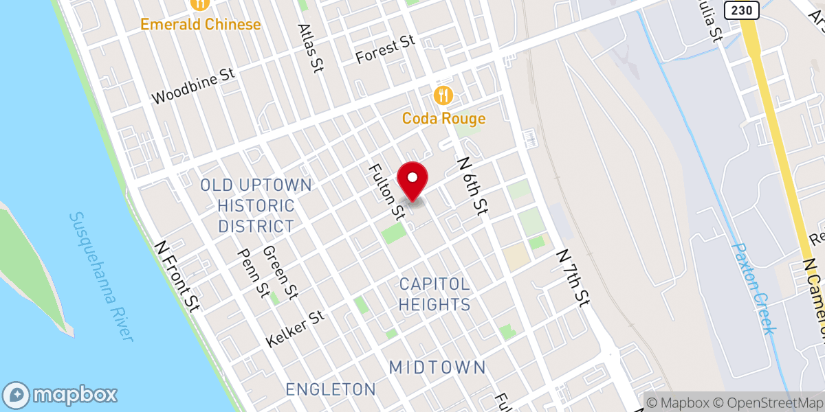 Map showing location of Mt Calvary COGIC