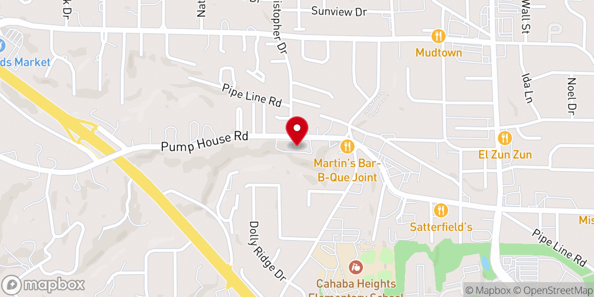 Map showing location of Philadelphia Baptist Church