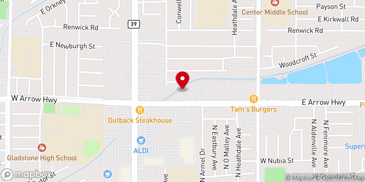 Map showing location of Praise Chapel Covina