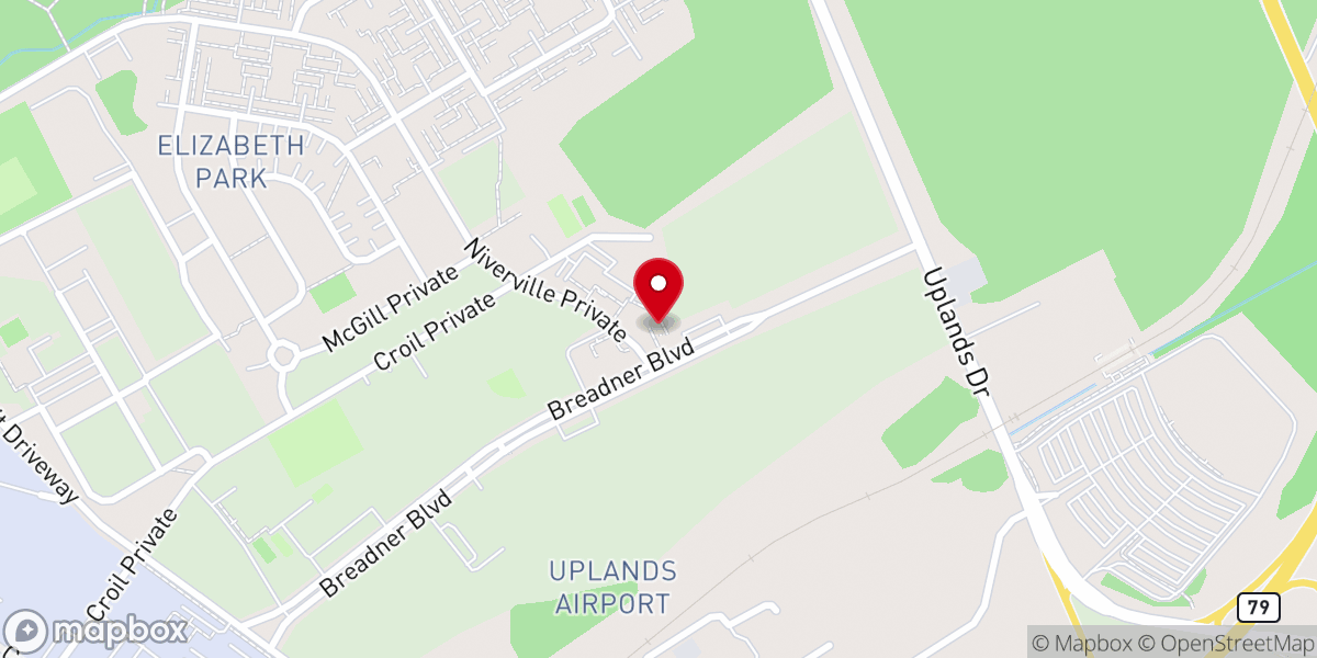 Map showing location of Our Lady of the Airways Chapel