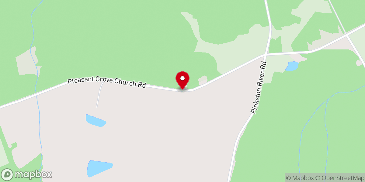 Map showing location of Pleasant Grove Baptist Church