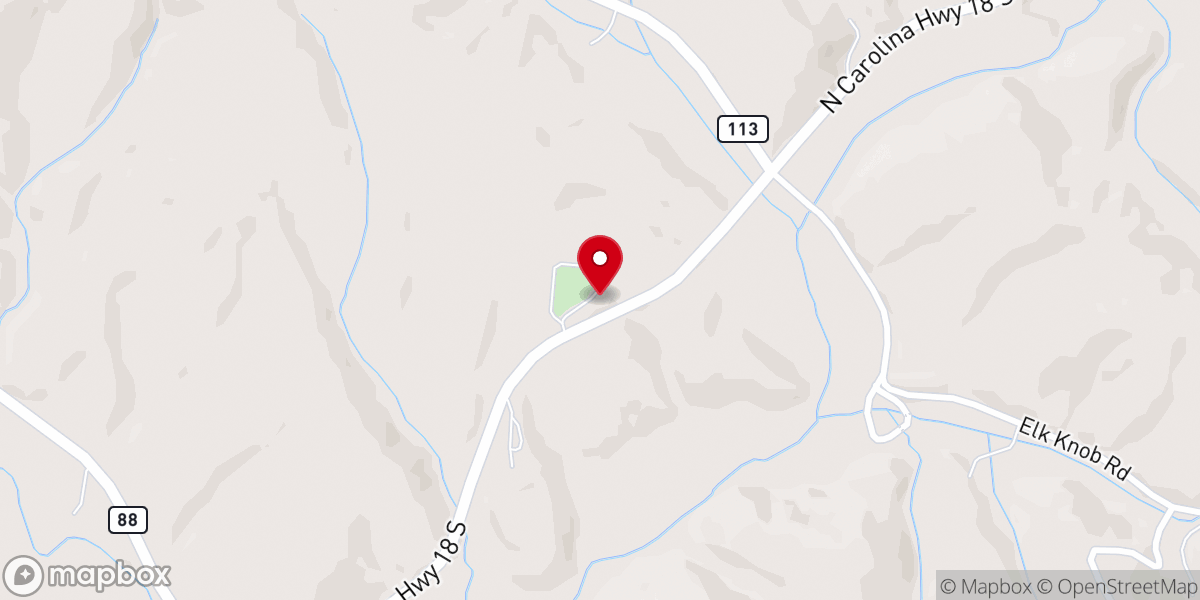Map showing location of Laurel Springs Baptist Church