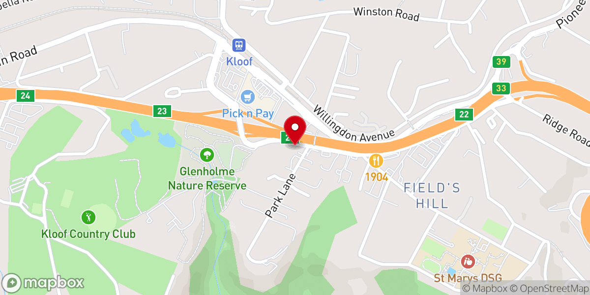 Map showing location of Kloof Methodist Church