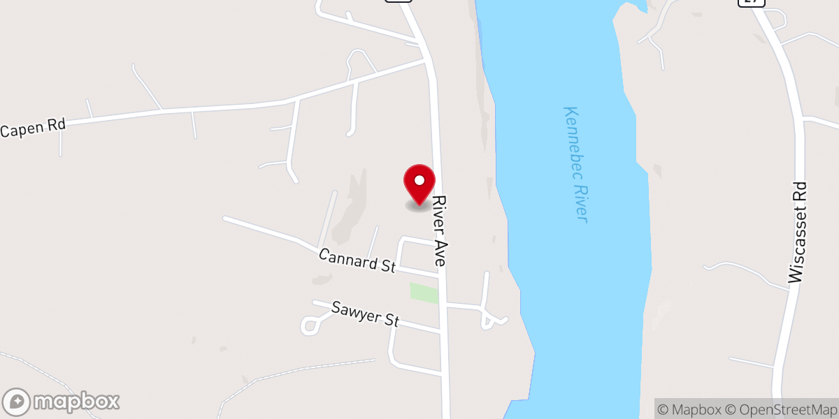 Map showing location of South Gardiner Baptist Church
