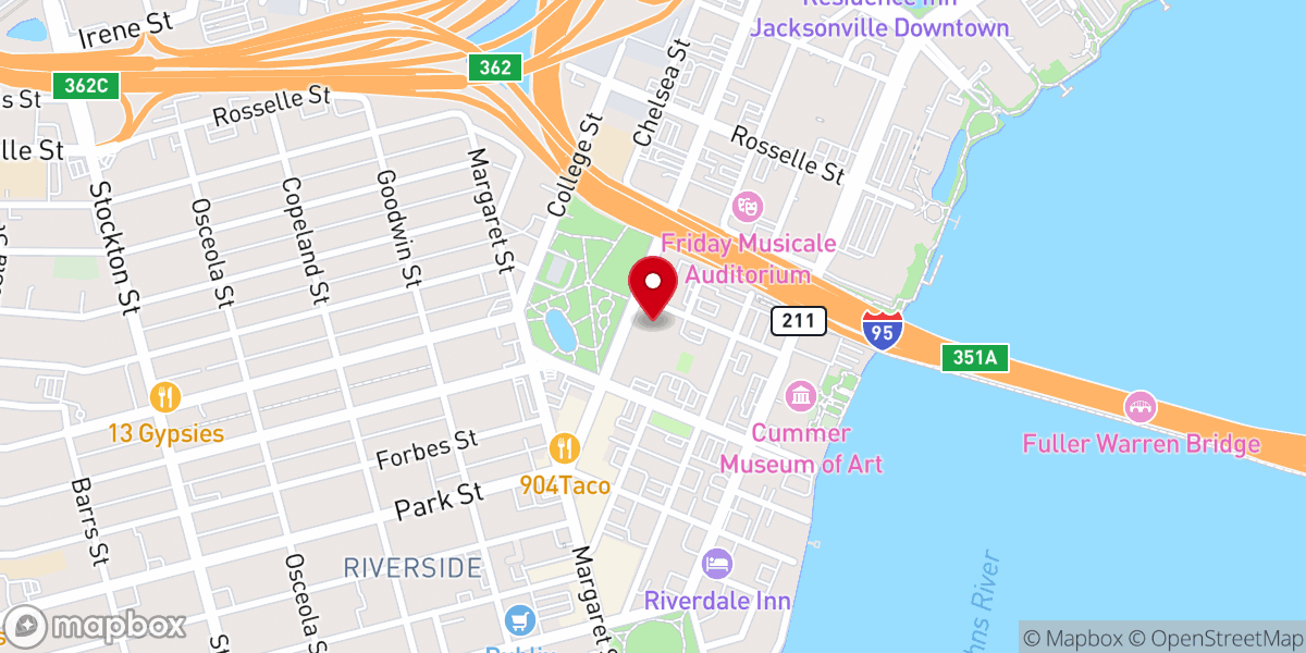 Map showing location of Riverside Park United Methodist Church