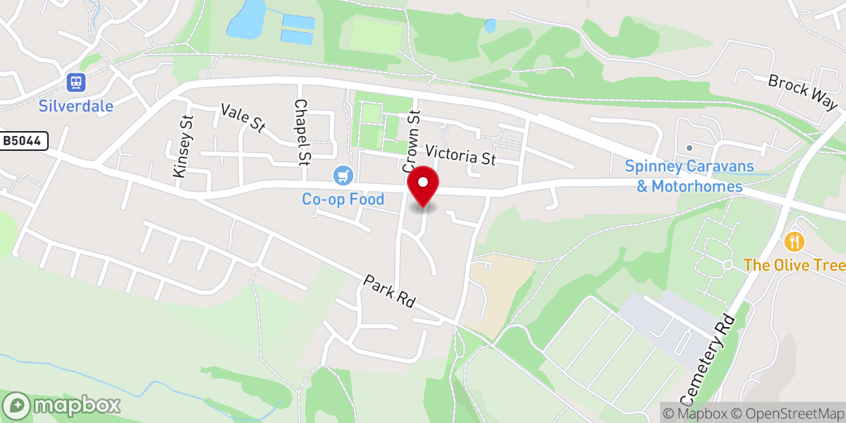 Map showing location of Silverdale Methodist Church