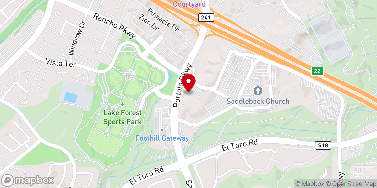 Map showing location of Saddleback Prayer Center