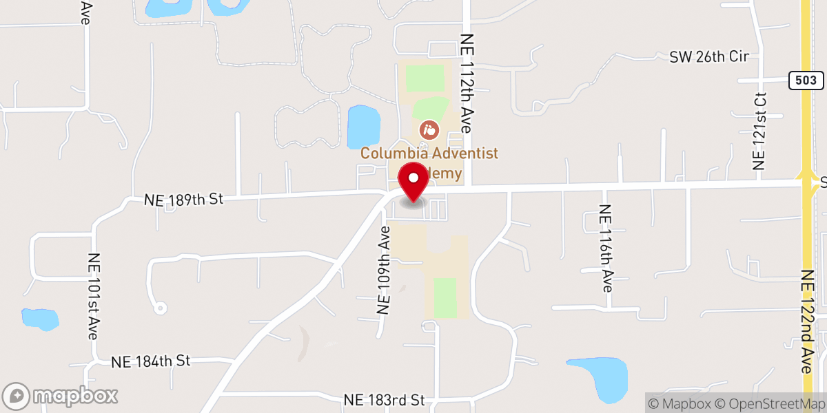 Map showing location of Meadowglade Seventh-day Adventist Church