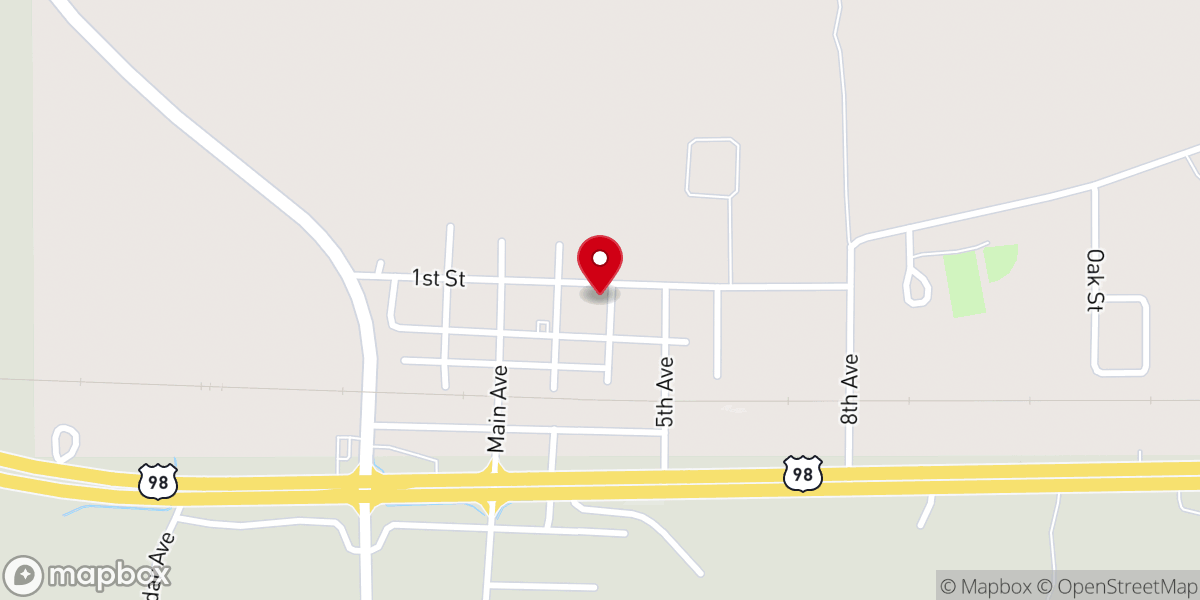 Map showing location of New Augusta Presbyterian Church