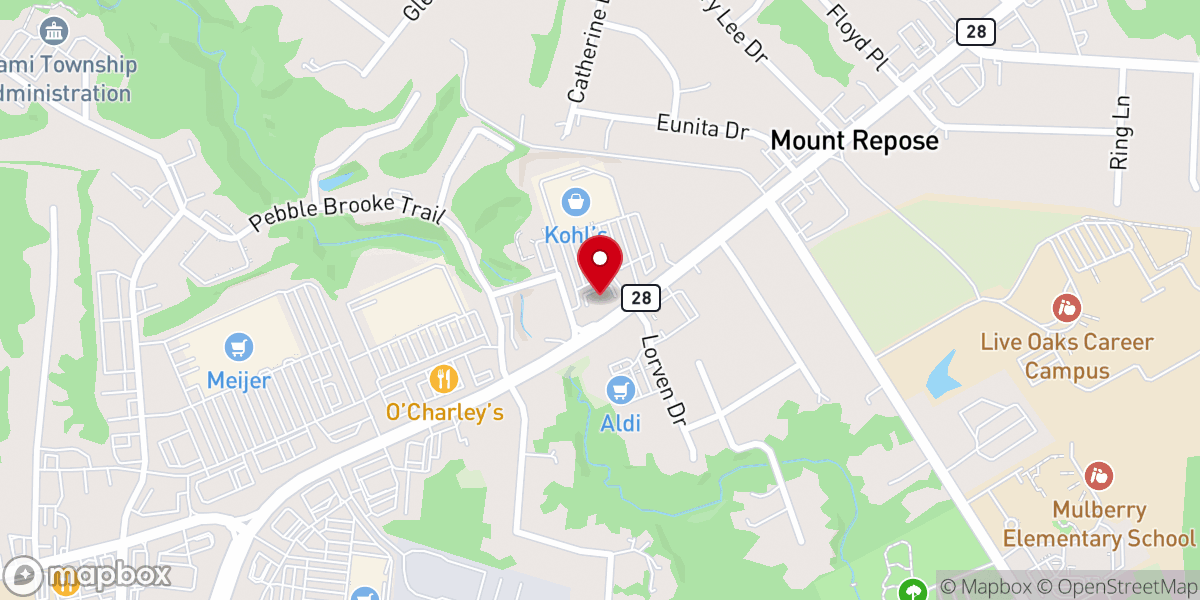 Map showing location of Cincinnati Wedding Chapel