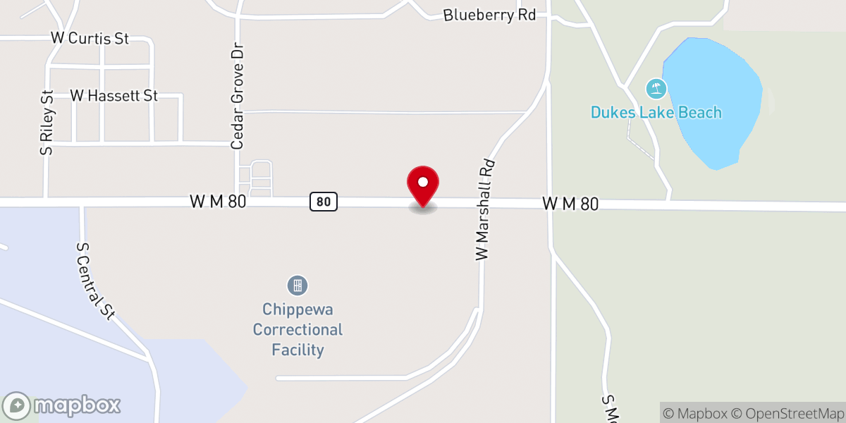 Map showing location of Chippewa Correctional Facility