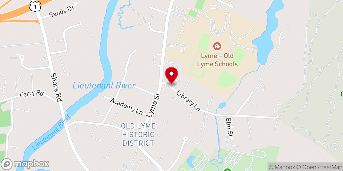 Map showing location of Old Lyme Congregational Church
