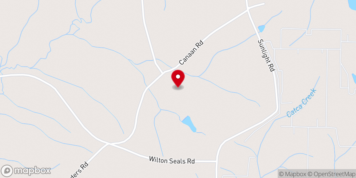 Map showing location of Canaan Baptist Church