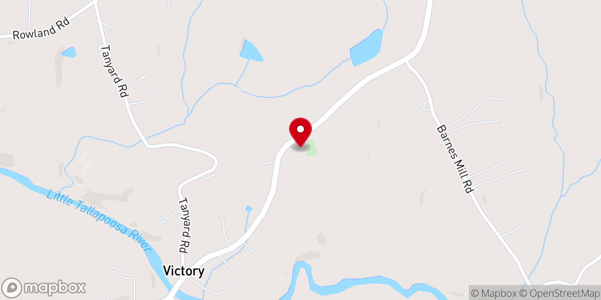 Map showing location of Old Victory Church