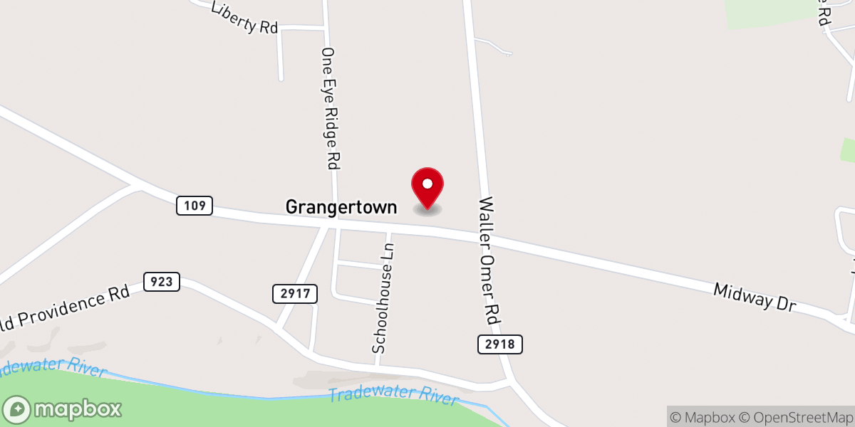 Map showing location of Grangertown Missionary Baptist