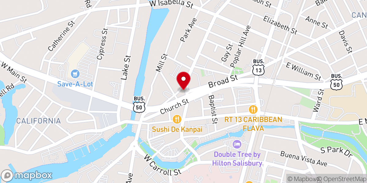 Map showing location of Trinity United Methodist Church
