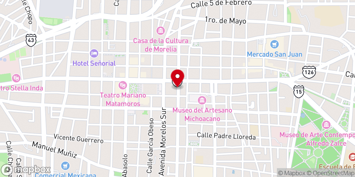 Map showing location of El Templo fantasma de Morelia