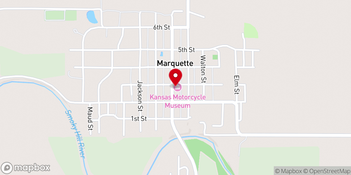 Map showing location of Kansas Motorcycle Museum