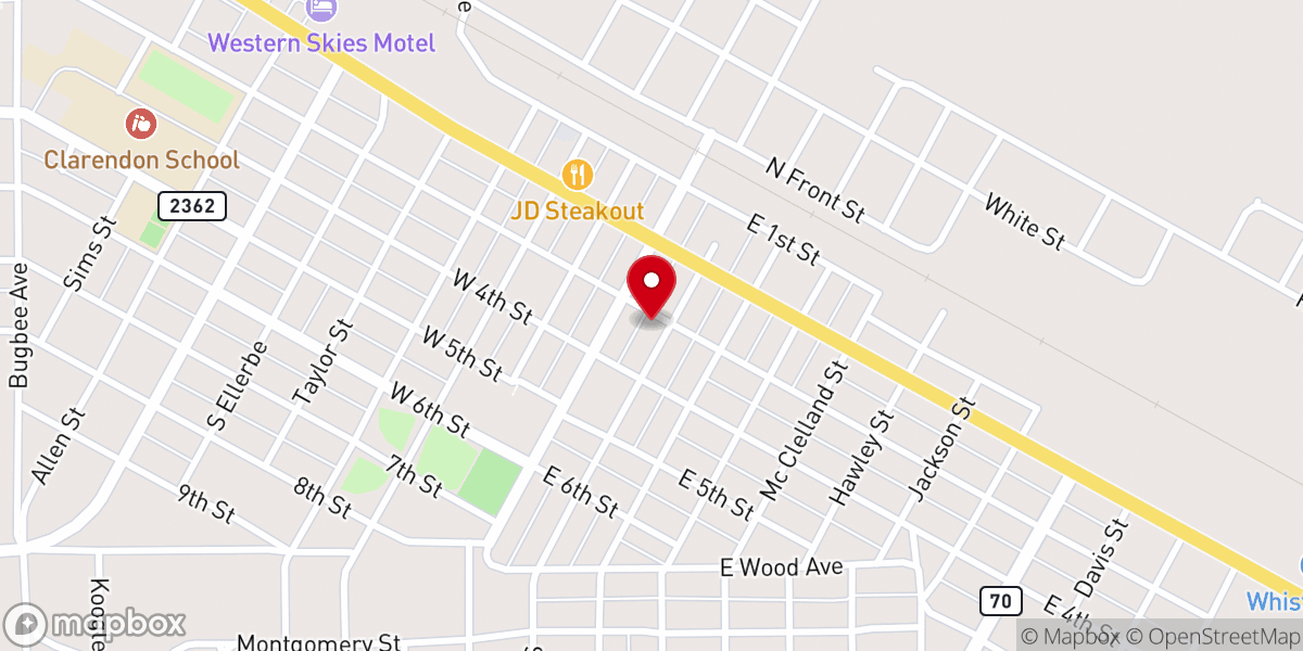 Map showing location of First Christian Church