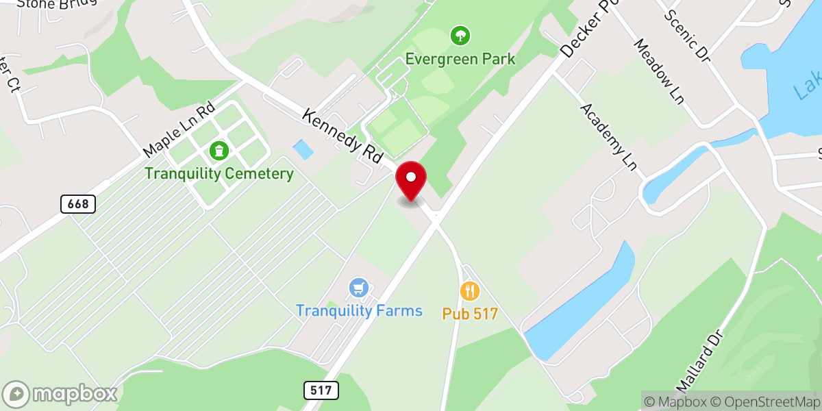 Map showing location of Tranquility United Methodist Church