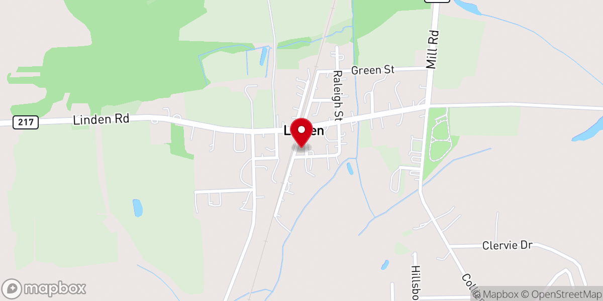 Map showing location of LINDEN COMMUNITY CENTER