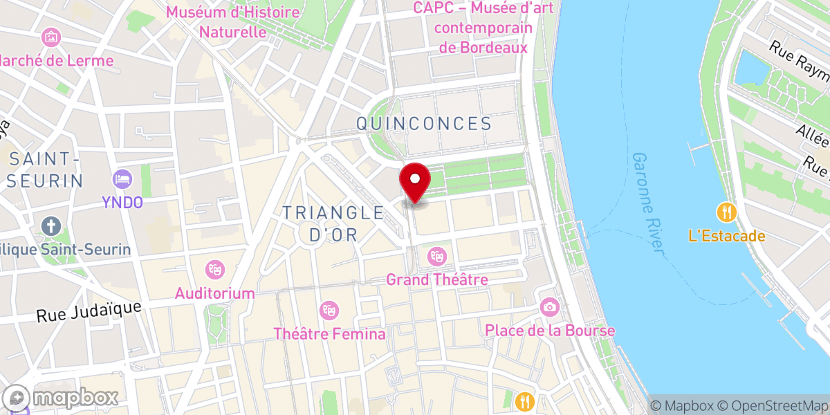 Map showing location of Office de Tourisme et des Congrès de Bordeaux Métropole