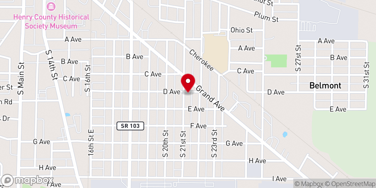 Map showing location of New Castle Christian Union