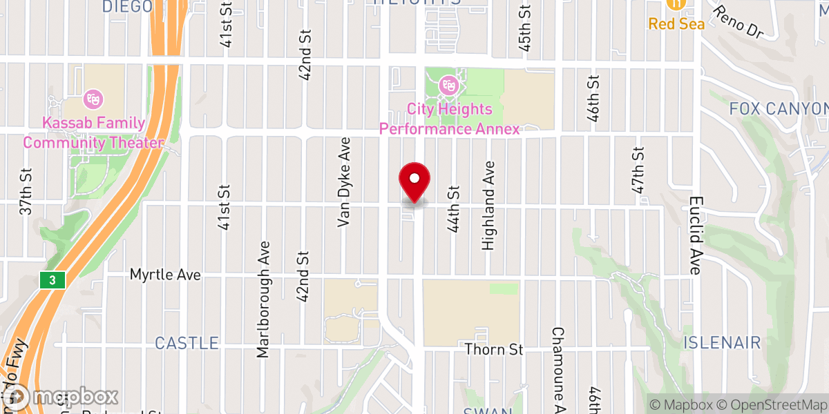 Map showing location of New Life Gospel Center Church