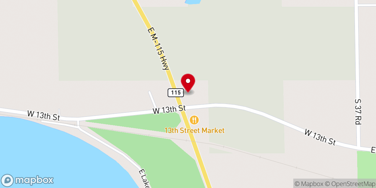 Map showing location of Cadillac 13th Street Seventh-day Adventist Church