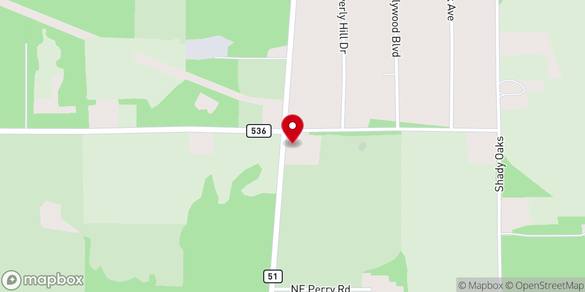 Map showing location of New Hope Baptist Church