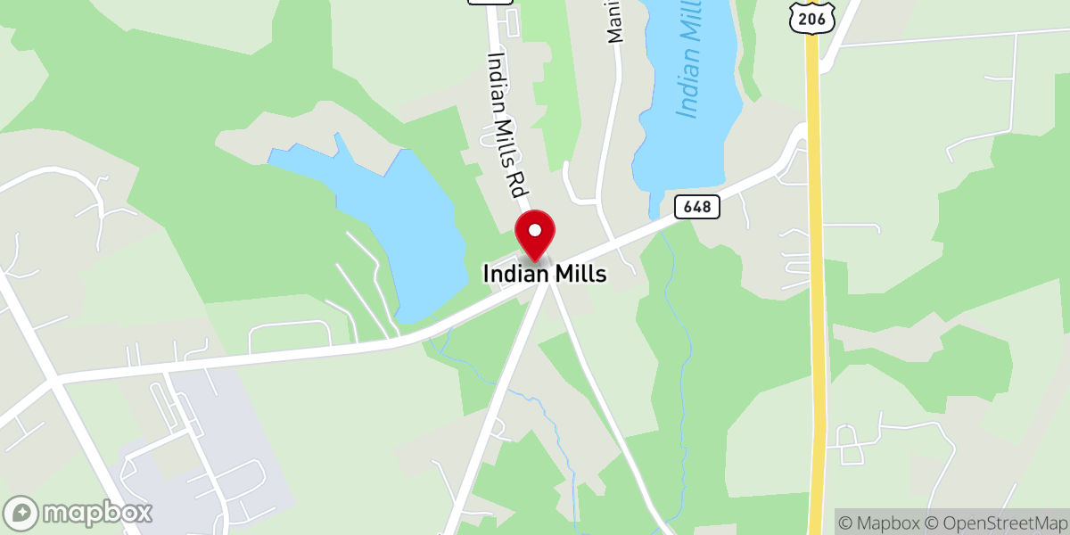 Map showing location of Indian Mills United Methodist Church