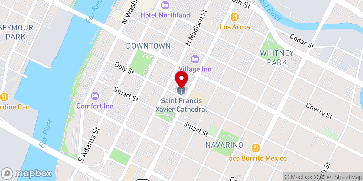 Map showing location of Saint Francis Xavier Cathedral
