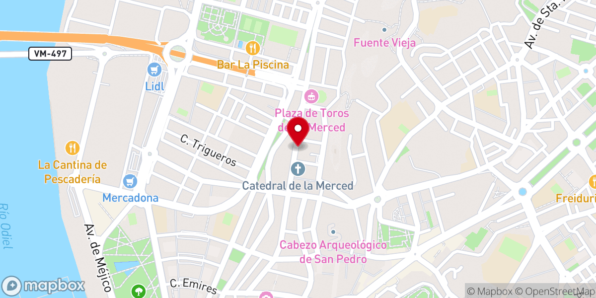 Map showing location of IGLESIA BIBLICA EVANGELICA DE HUELVA