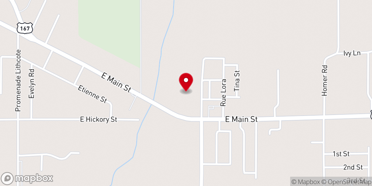 Map showing location of Our Savior's Church Ville Platte Campus