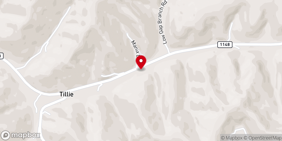 Map showing location of Little Colly Baptist Church