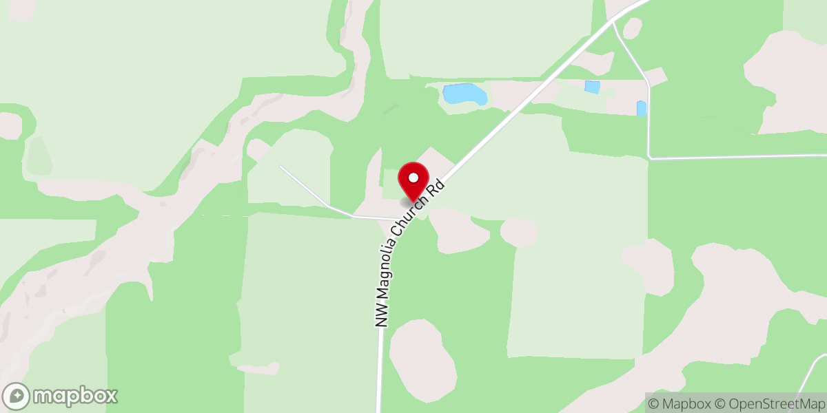 Map showing location of Magnolia Baptist Church