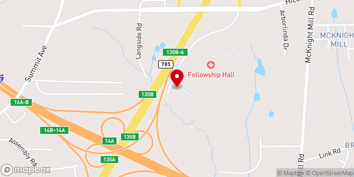 Map showing location of Harvest City Church